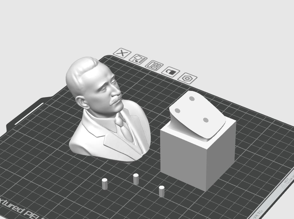 Model 3D popiersia w programie CAD przed drukiem